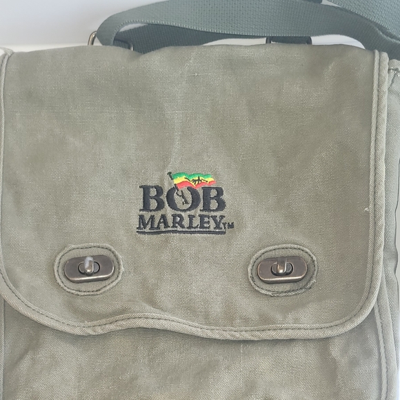 Vintage Bob Marley Green Canvas Messenger Bag